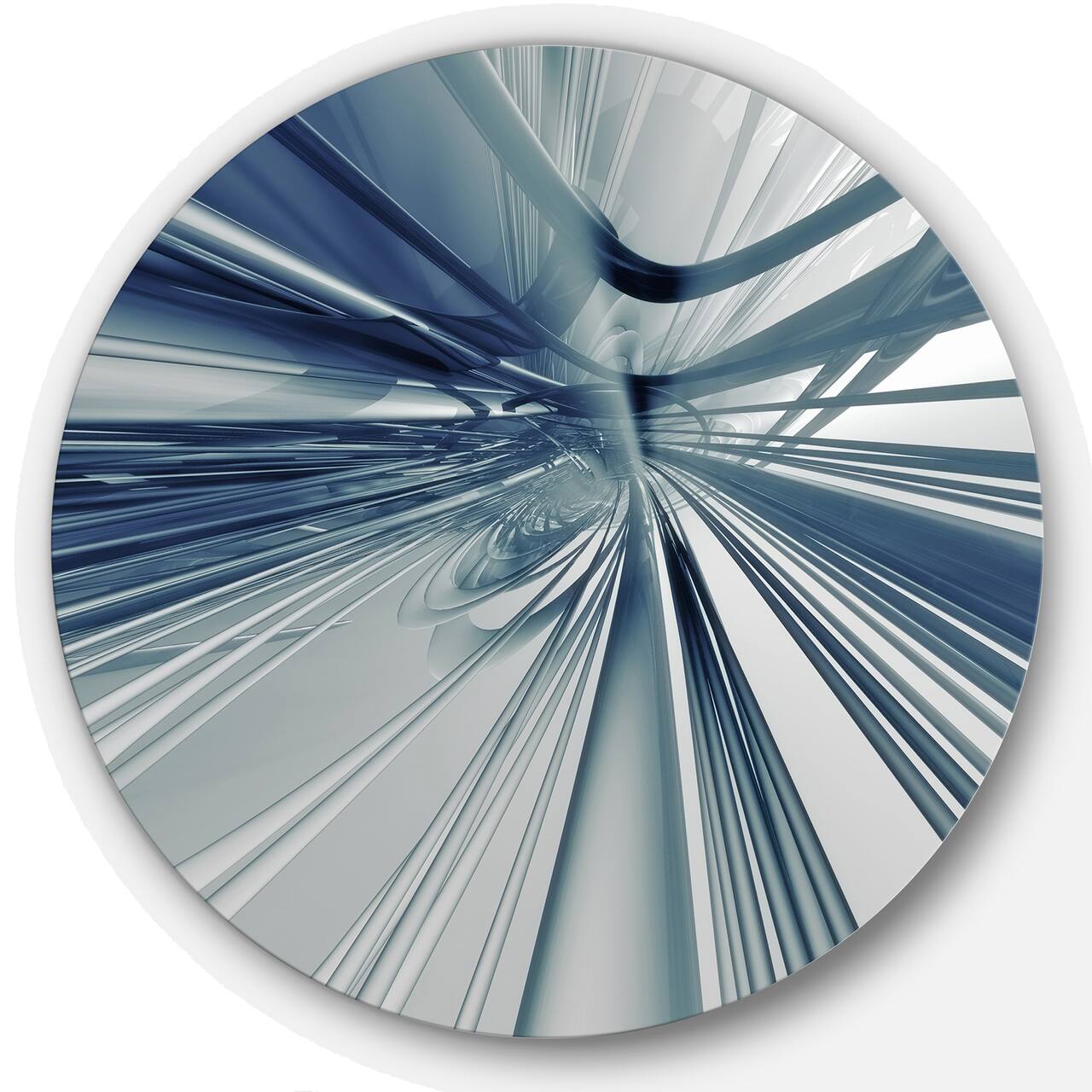 Designart - Blue 3D Textured Art' Abstract Circle Metal Wall Art